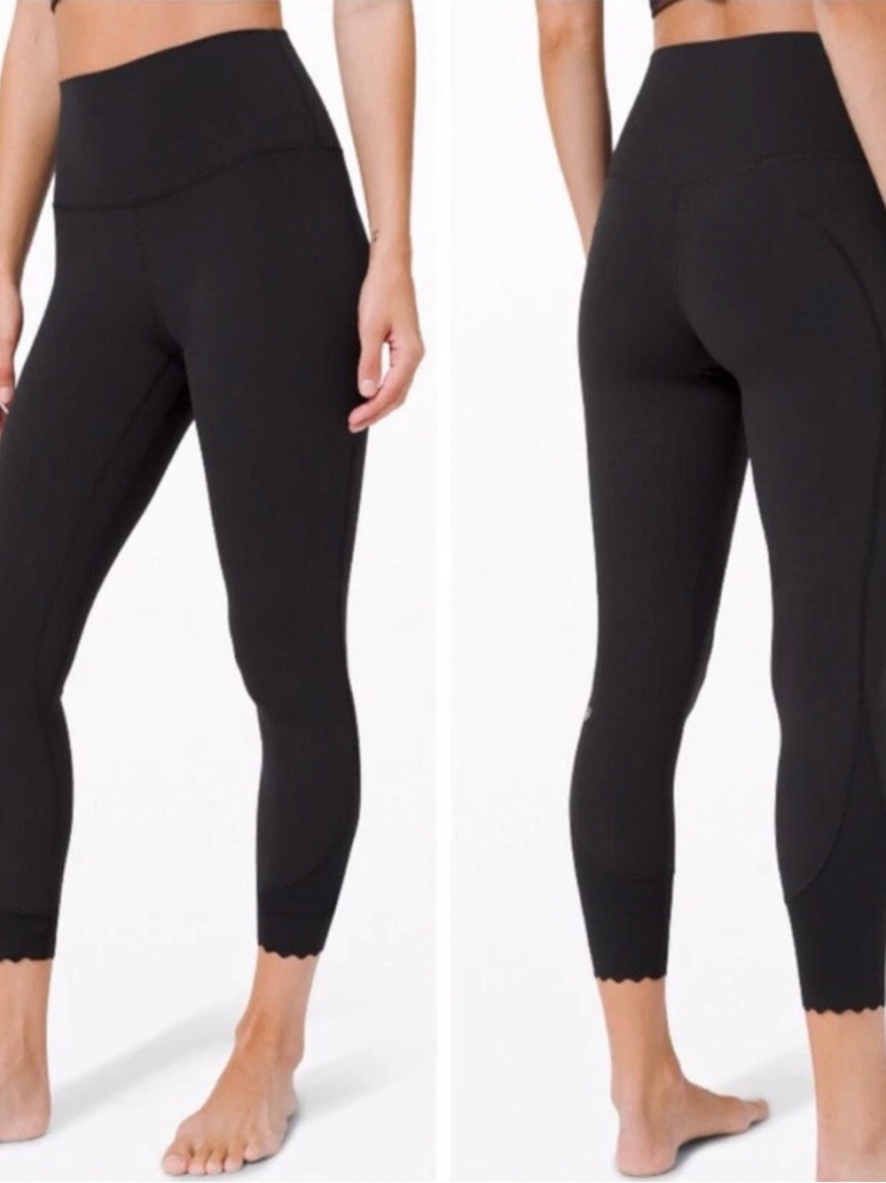 ***RARE! Lululemon~ Align High Rise Pant 25” Scallop in classic Black, Size 6. - Picture 9 of 9